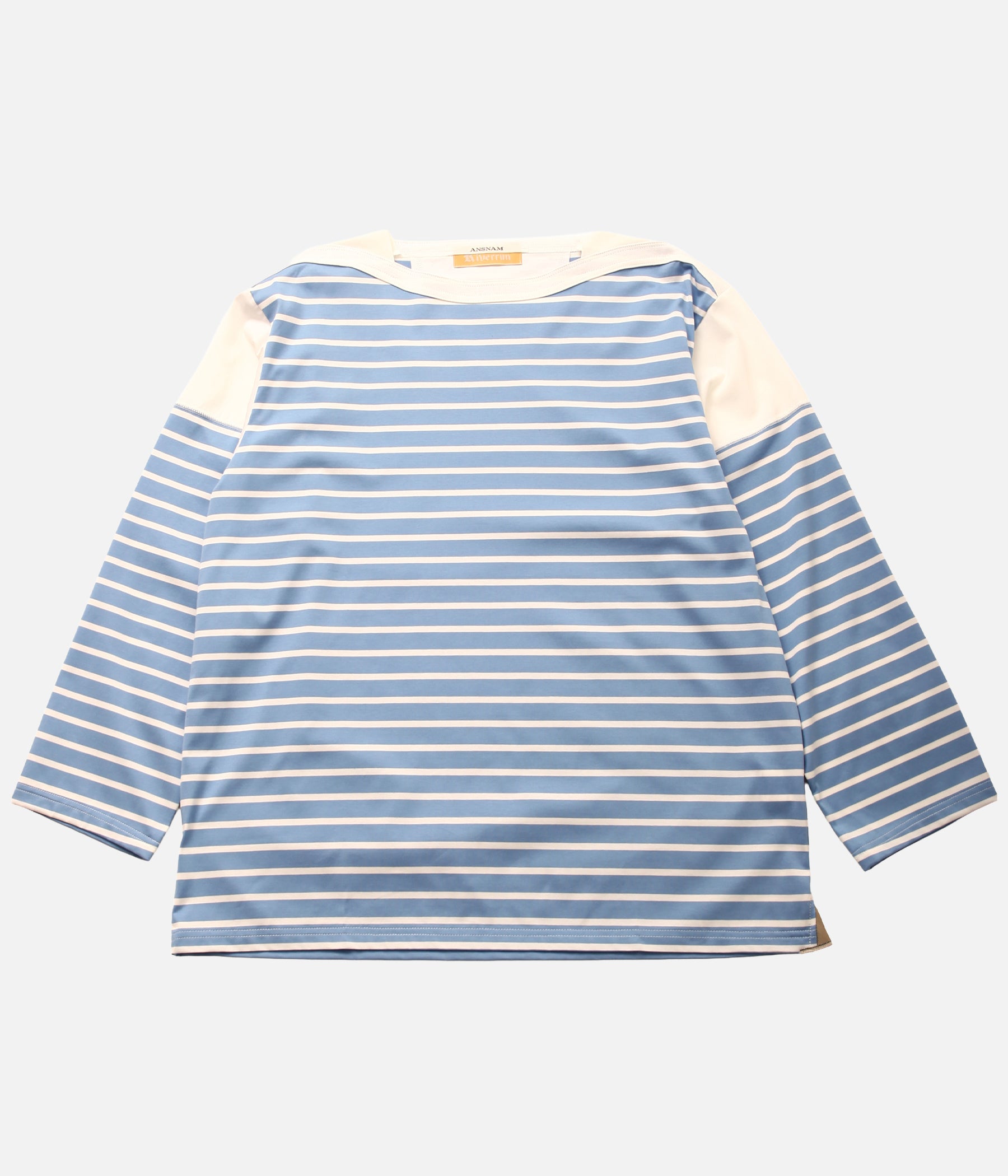 ANSNAM / BORDER BOAT NECK L/S TEE (BLUE×WHITE) – LAFUNQUE