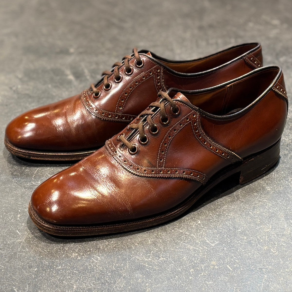 church】チャーチ 2都市 サドルシューズ 70年代 カーフ ブラウン