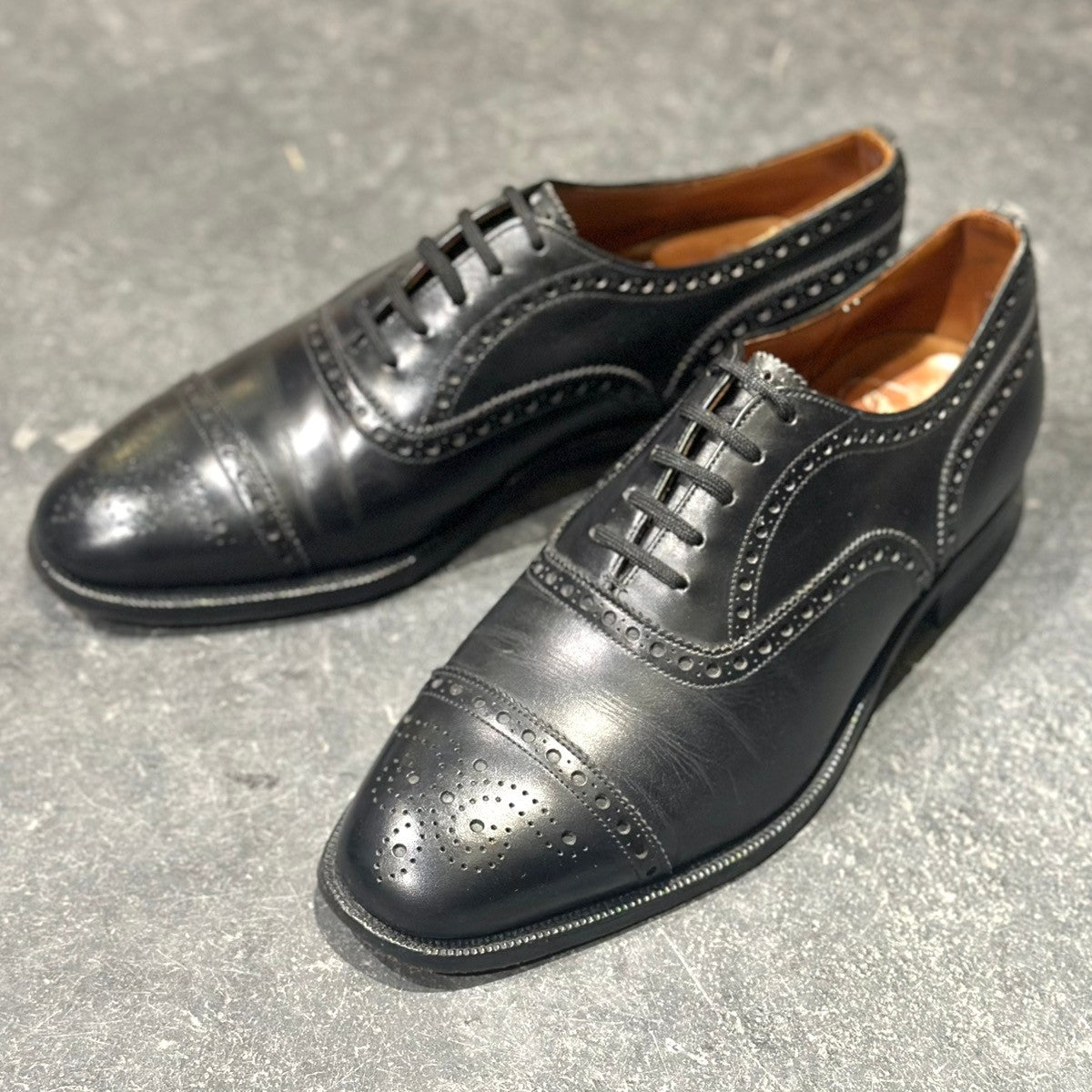 希少【Church's】チャーチ ディプロマット セミブローグ カーフ 73