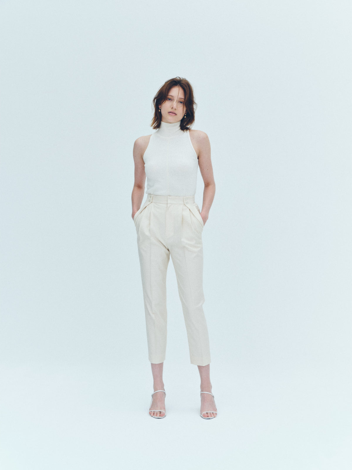 再入荷】Double button Tapered pants – L'AUBE BLANC