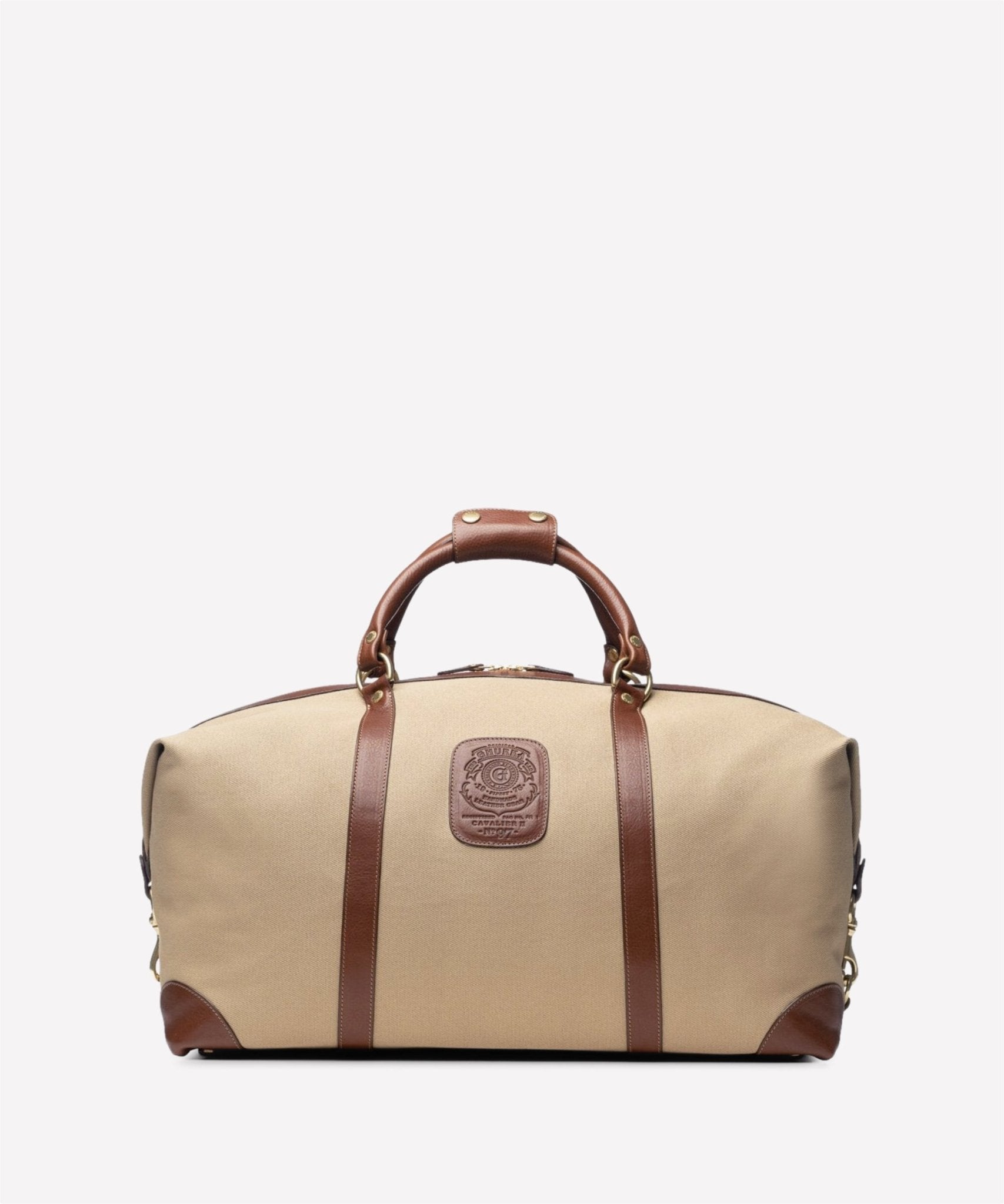 Cavalier II No. 97 | Khaki Twill - Vintage Chestnut Duffle Bag