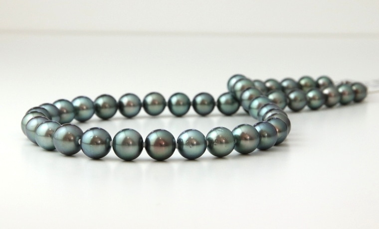 黒蝶真珠ネックレスブルーグレー【大きさ8-10mm・長さ45cm】＜59-19