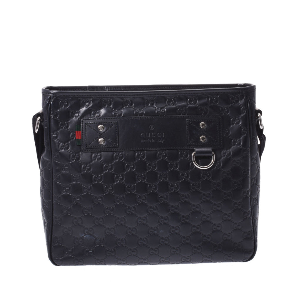 Gucci Gucci Shima Outlet Black Unisex Leather Shoulder Bag 322080