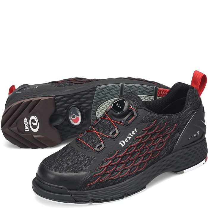 Mens Dexter THE C9 Knit Boa Black/Red - Medium Width