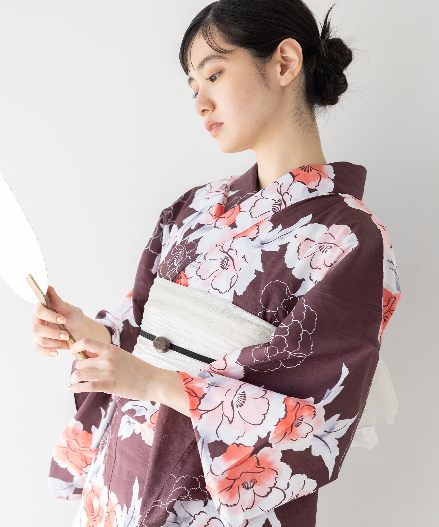 こだわり浴衣 5点セット (浴衣/帯/下駄/腰紐/着付け冊子) 変わり織生地