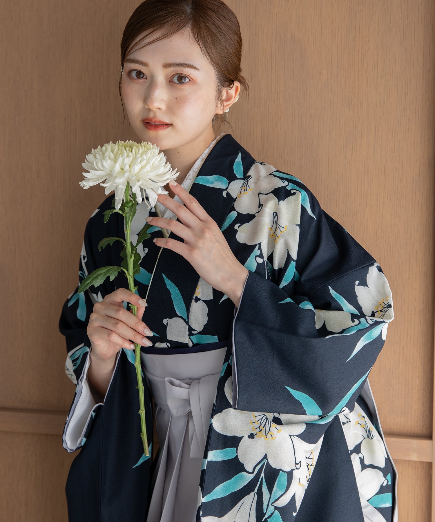 こだわり袴3点セット -grace original-ネイビー系 – ゆかた館グレース