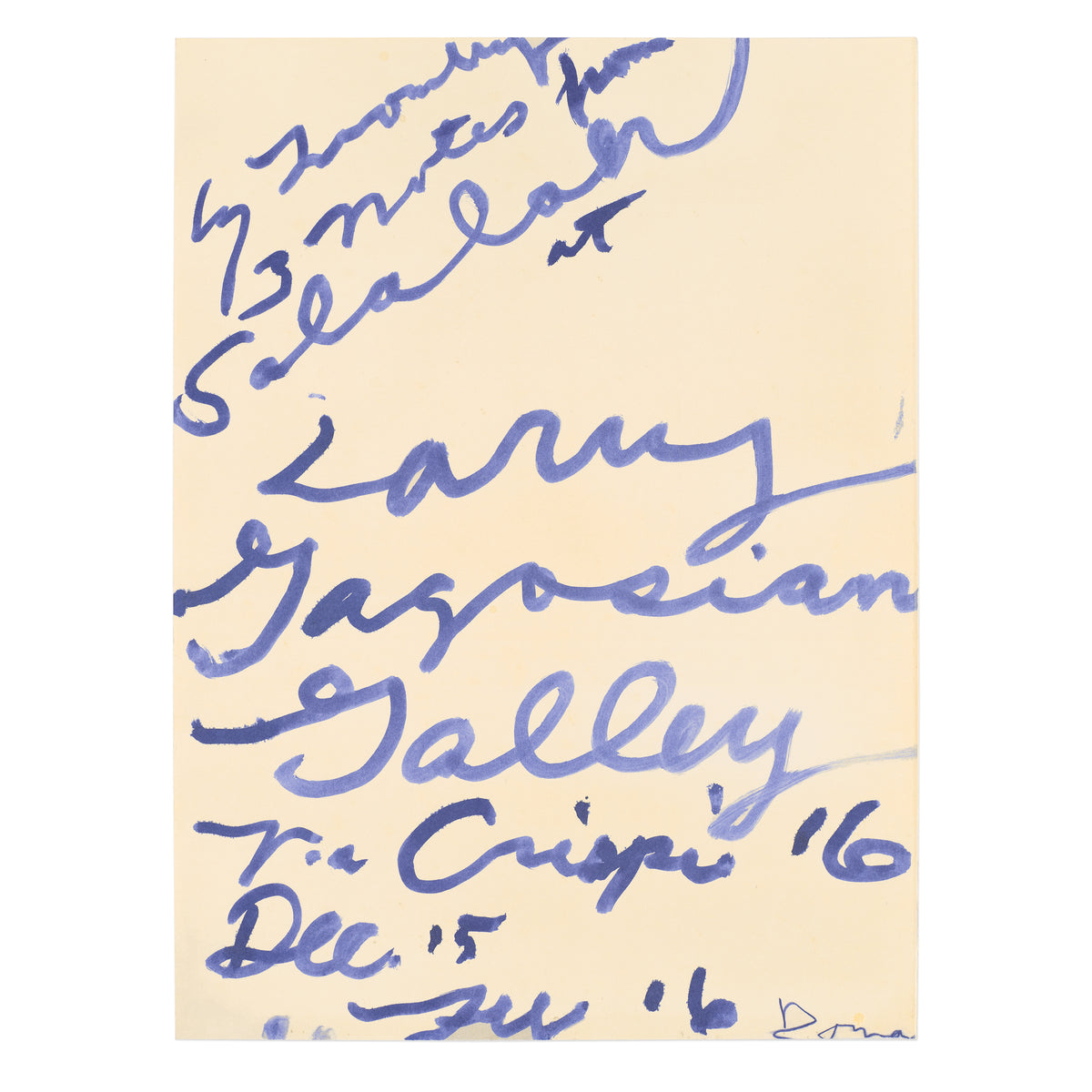 Cy Twombly: Three Notes from Salalah Poster | Gagosian Shop