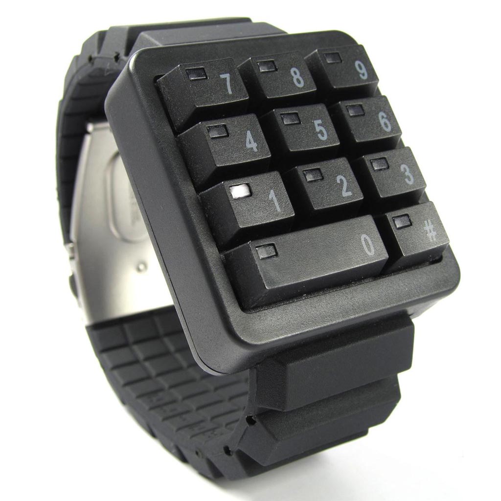Click Keypad Hidden Time LED Watch | Gadgetsin