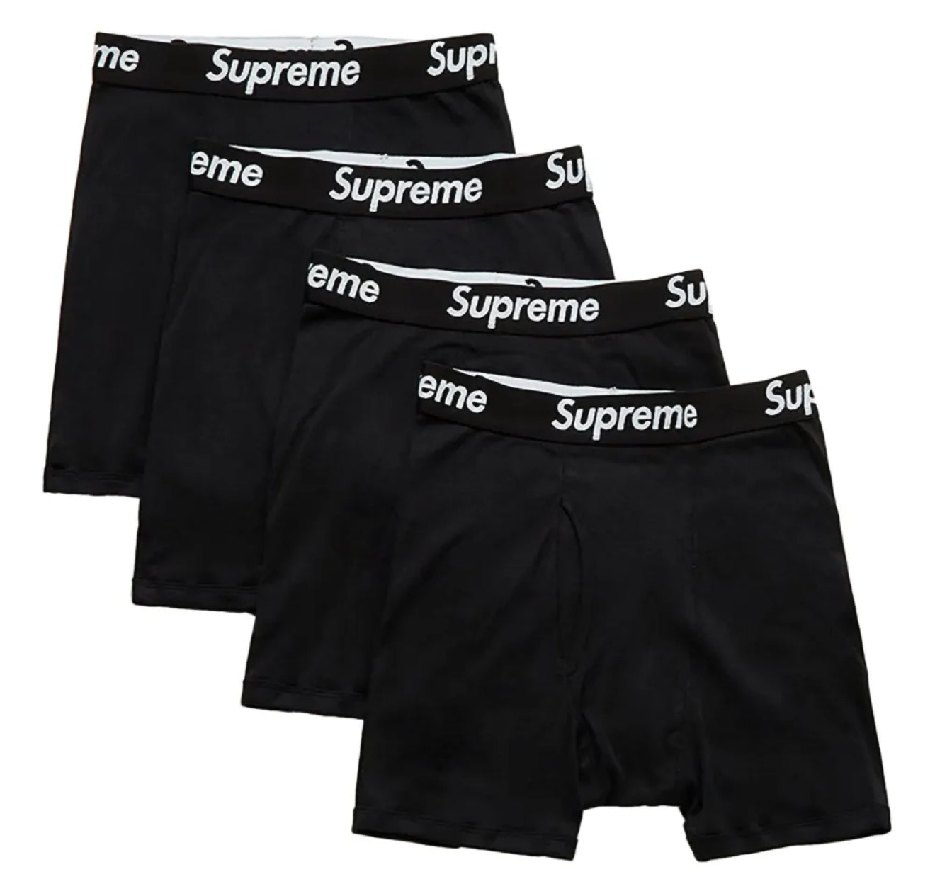 Supreme Hanes Boxer Brief Black Underwear (4 Pack) – hypebeastbaltics