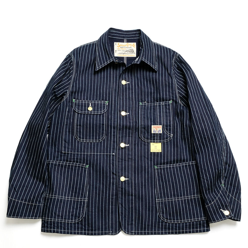 SUGAR CANE - 9oz. WABASH STRIPE WORK COAT - SC15658 – HINOYA