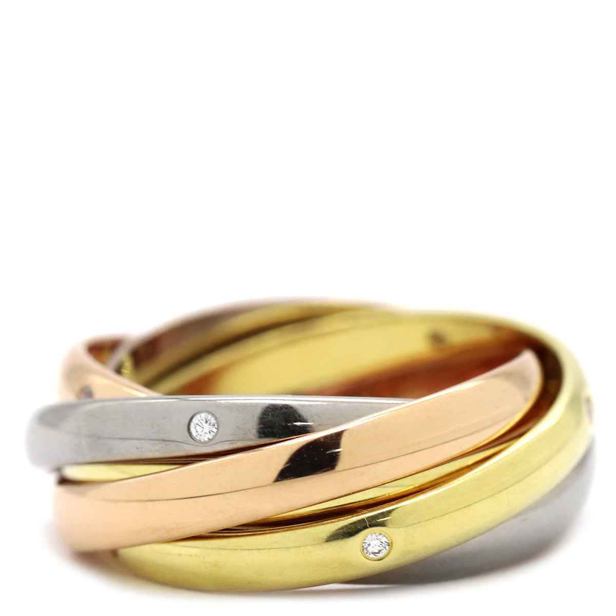 カルティエ Cartier トリニティ6連 ダイヤ ホワイトゴールドXイエロー