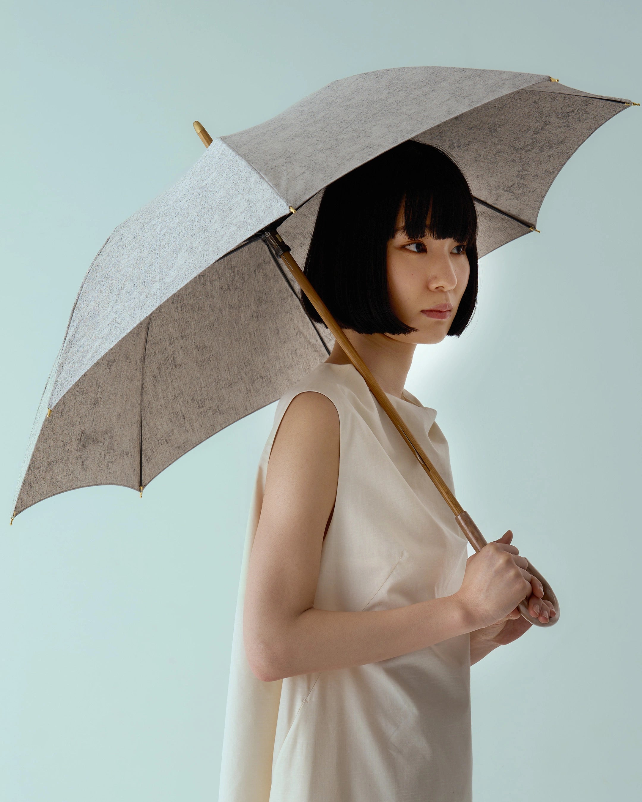 晴雨兼用傘 /リネン /コットン /播州織 /glass scape 晴雨兼用傘