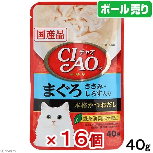 チャオパウチ まぐろ ささみ・しらす入り 40g×16コ – iiKaKaKu