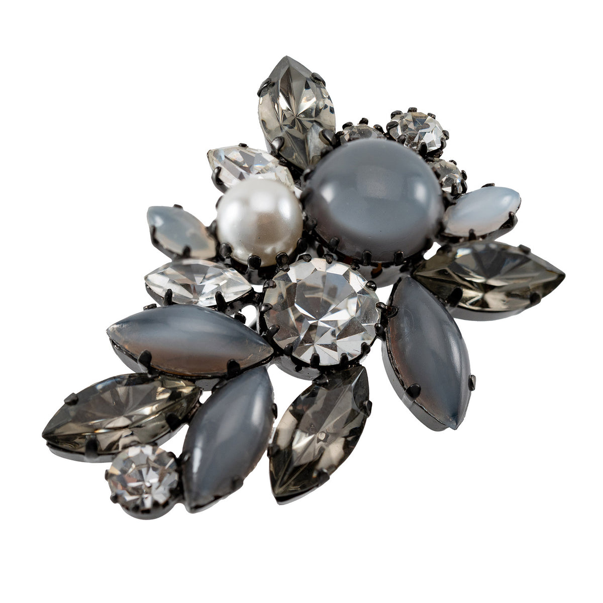 ルイヴィトン ミルエウンヌ GP×ラインストーン ブローチ シルバー