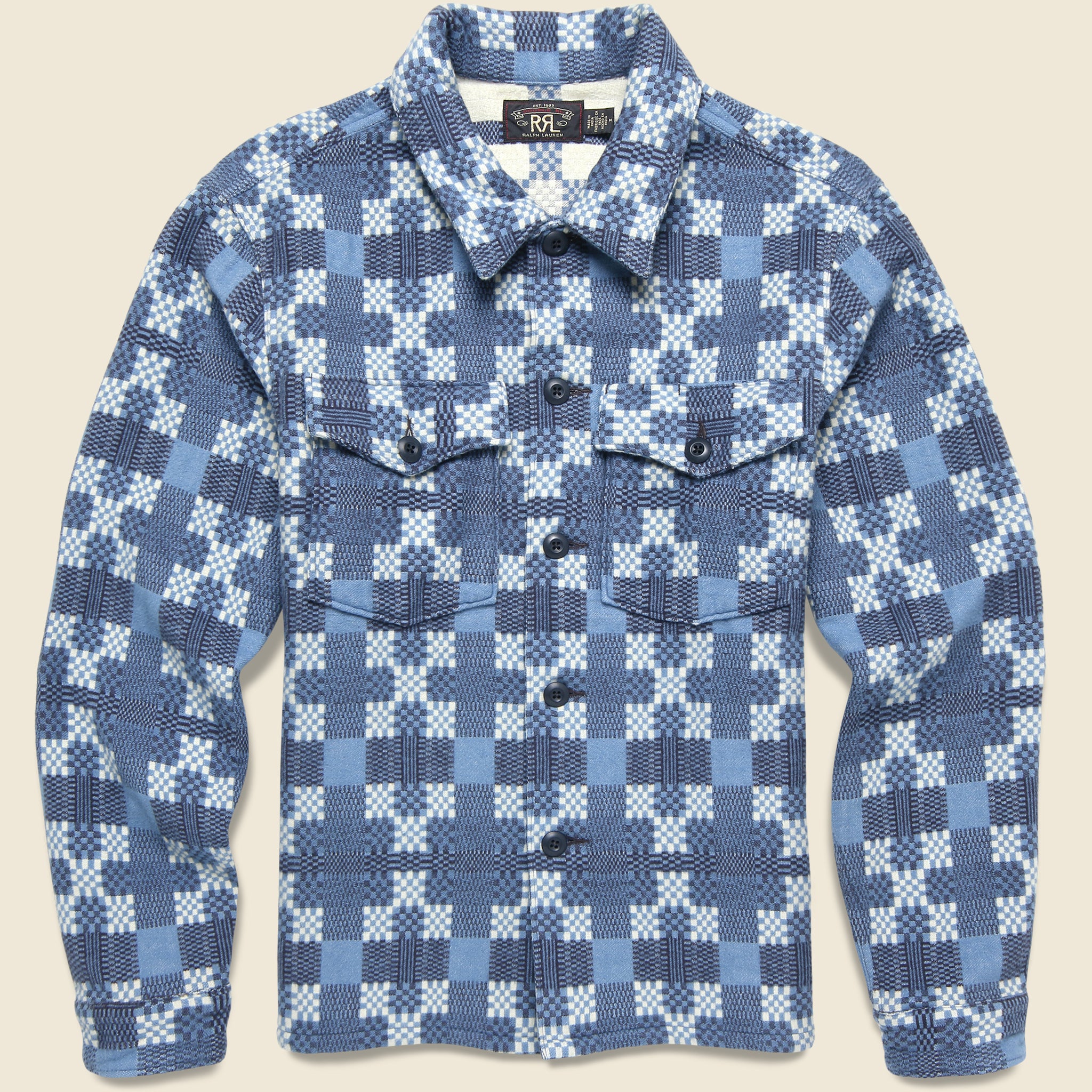 Jacquard Regiment Overshirt - Blue