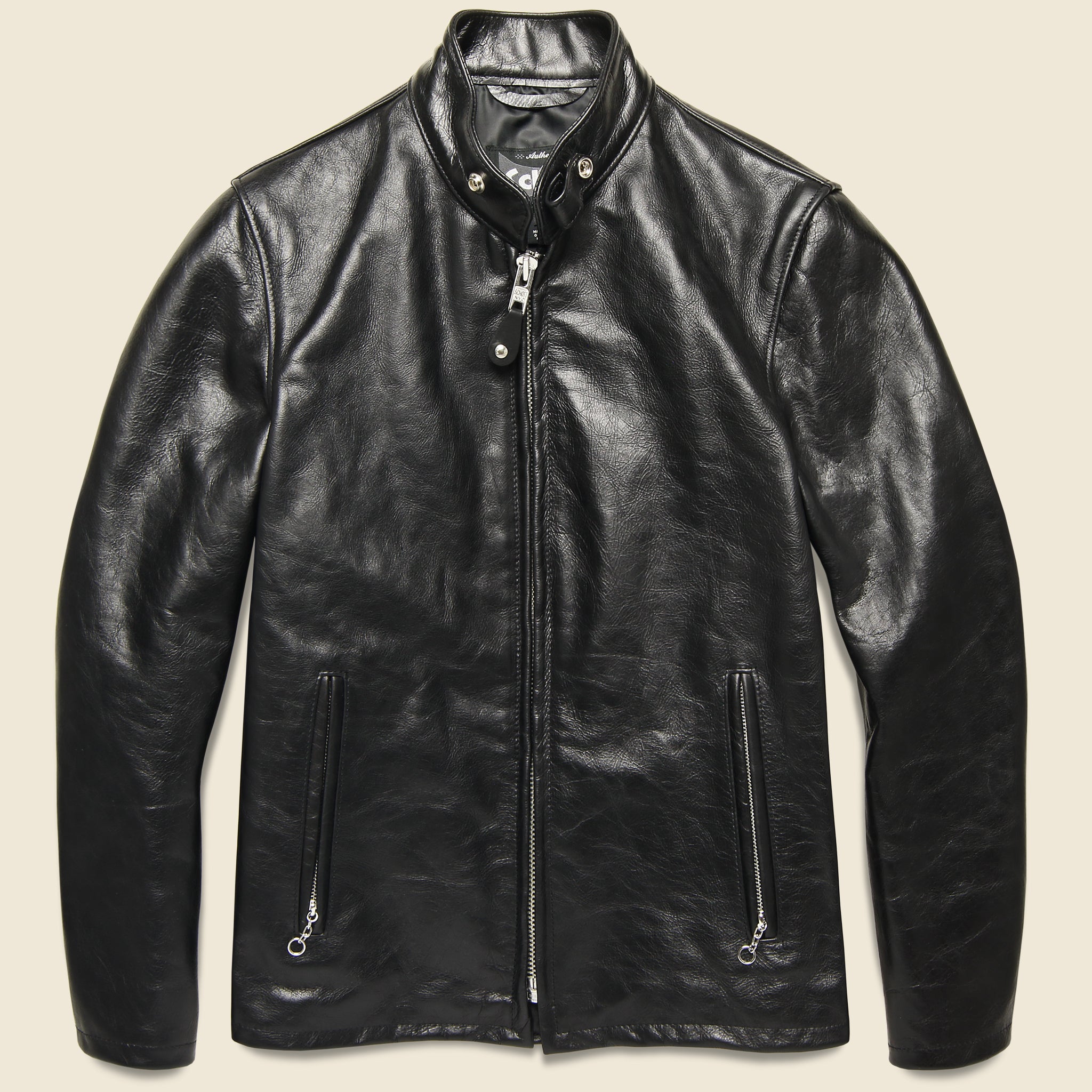 Cafe Racer Jacket - Black Leather