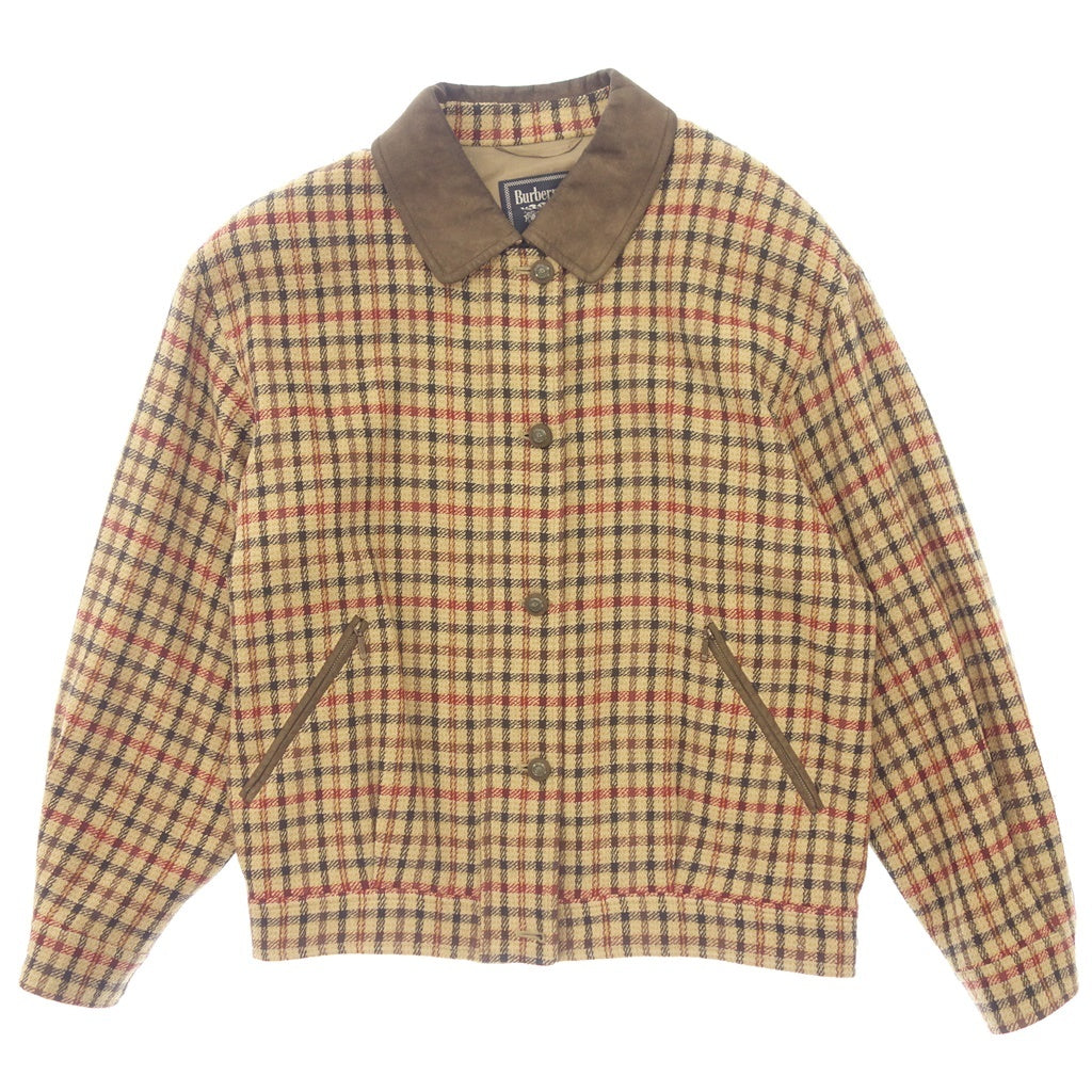 美品◇バーバリーズ ハリントンジャケット ツイード チェック レザー