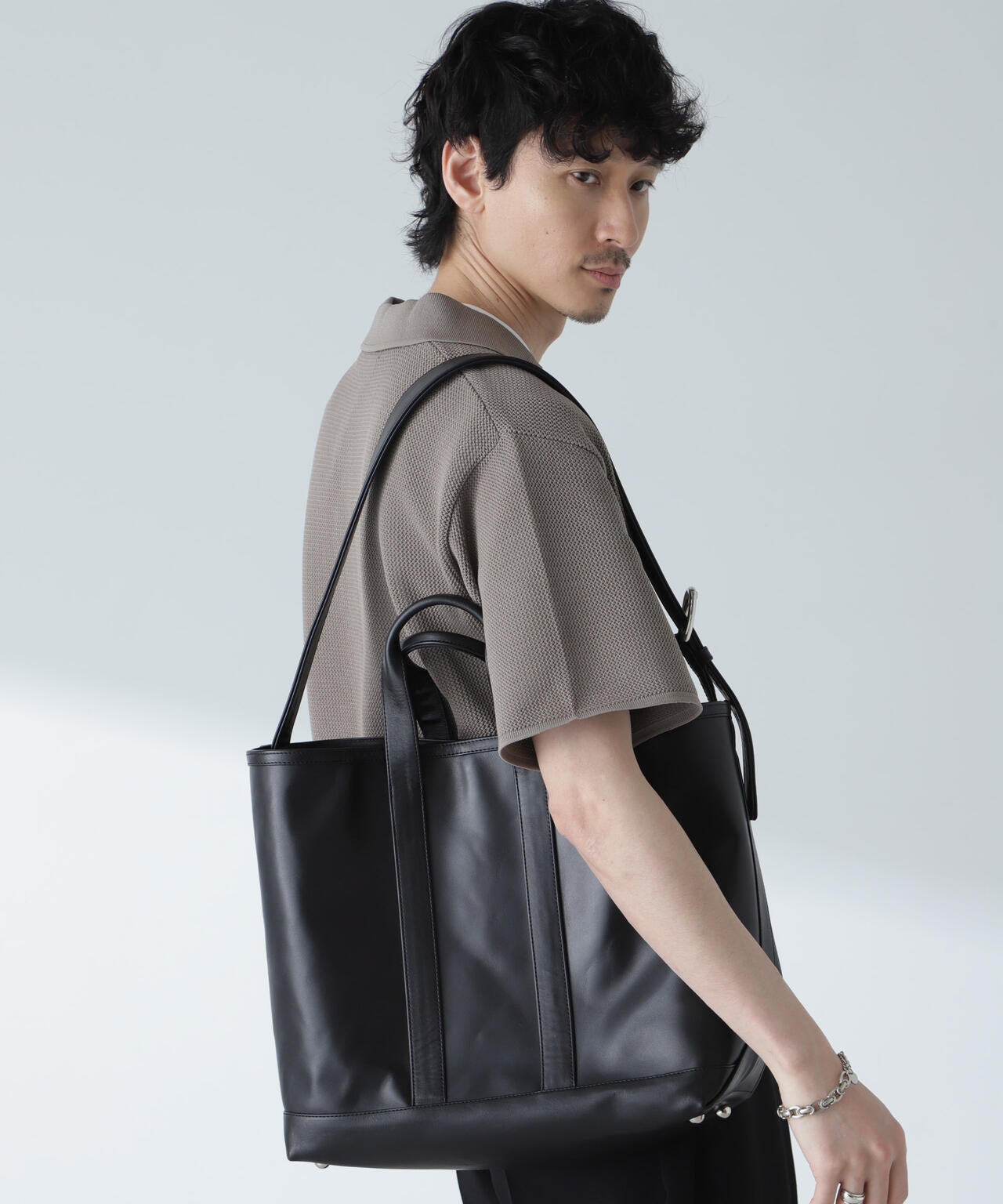 ホース レザー ショルダー トートバッグ