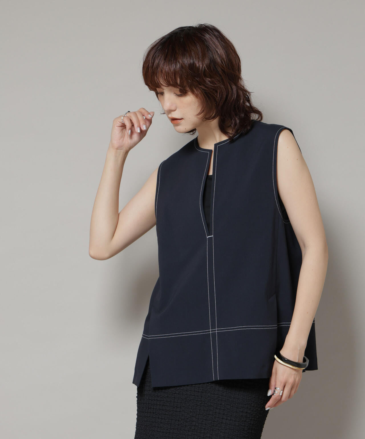 ドライウェザー ストレッチ バイカラー ステッチ ベスト