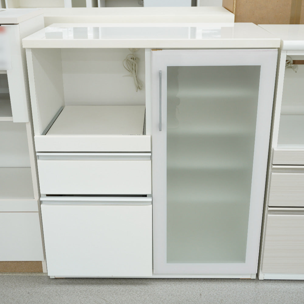NITORI (ニトリ) 家具 キッチンカウンター レンジボード 食器棚 ガラス