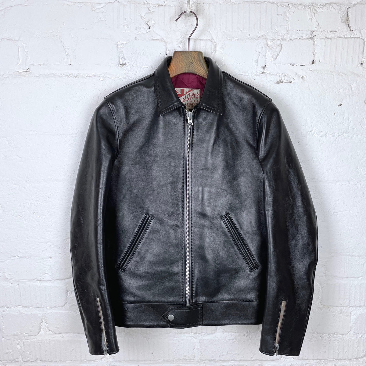 ad-01 horse-hide center-zip jacket | addict clothes | made in