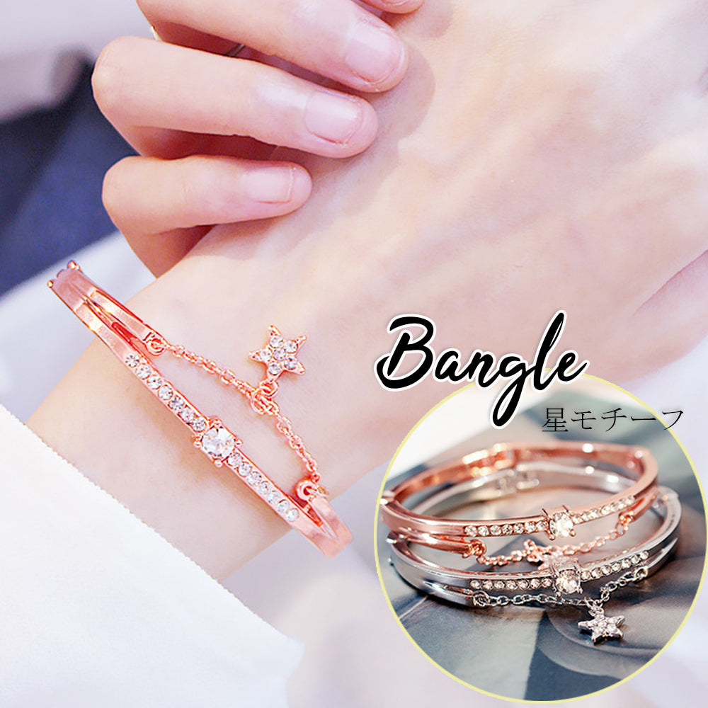 送料無料】ブレスレット バングル 星モチーフ レディース ライン