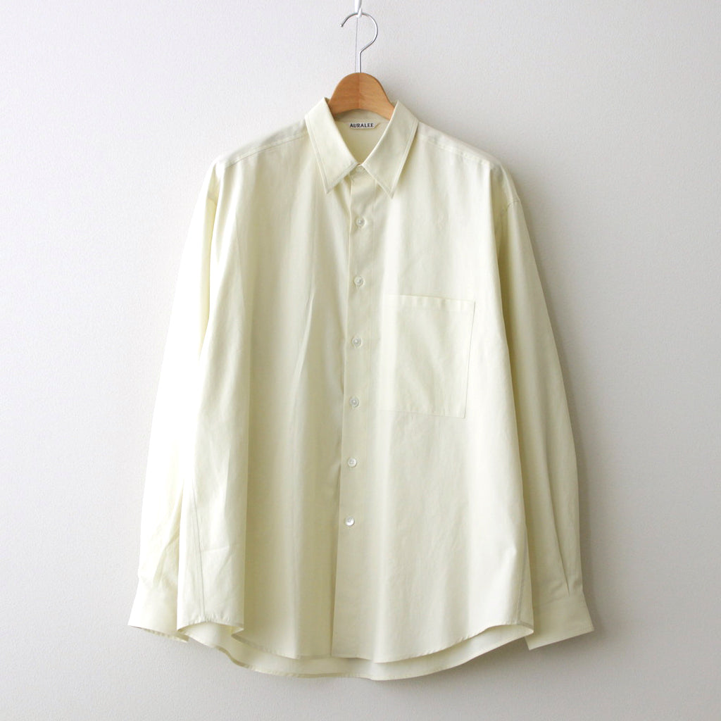 WASHED FINX TWILL BIG SHIRT #LIGHT YELLOW [A24SS02TN] – ciacura