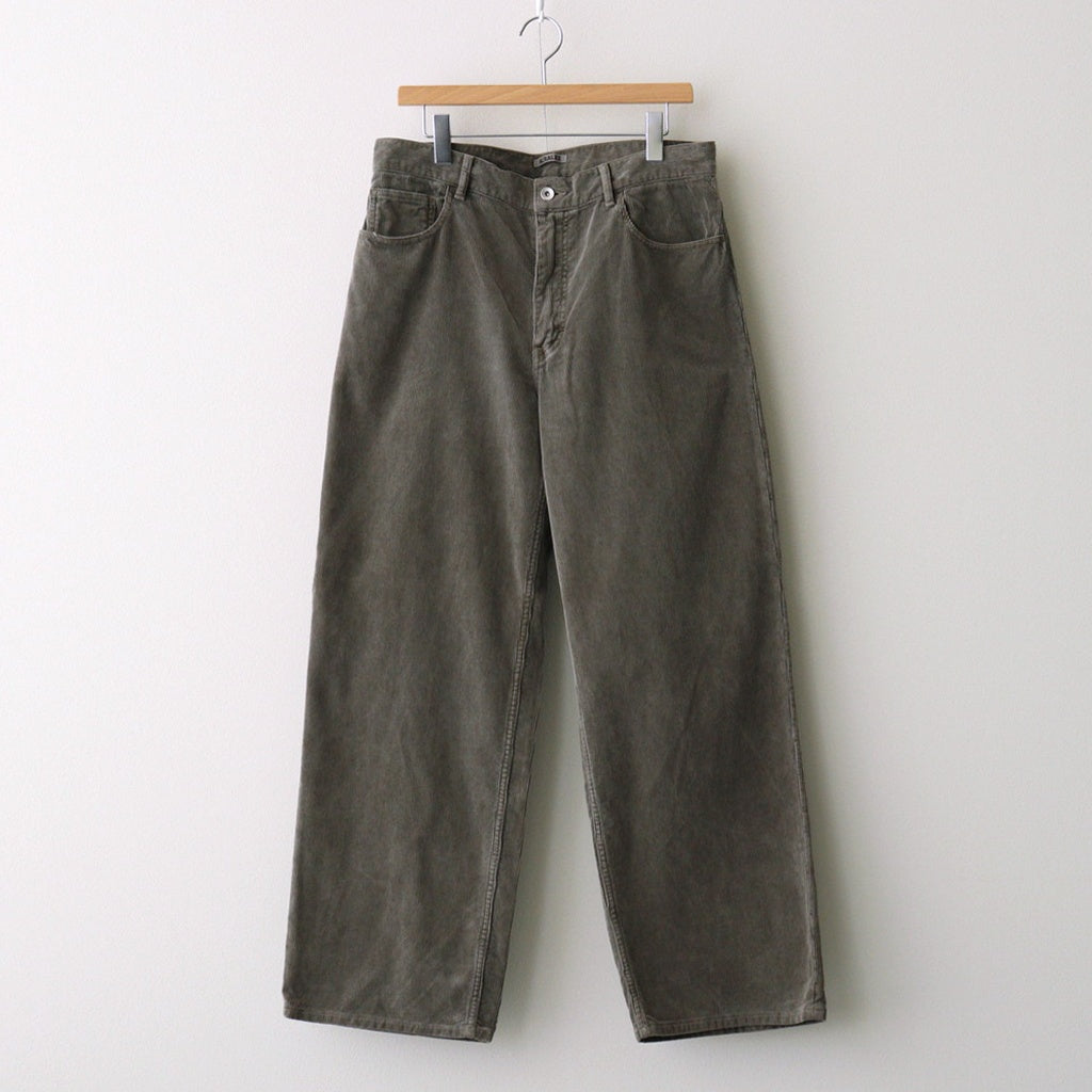 PIGMENT DYED FINX CORDUROY WIDE 5P PANTS #OLIVE BROWN [A25AP02FC