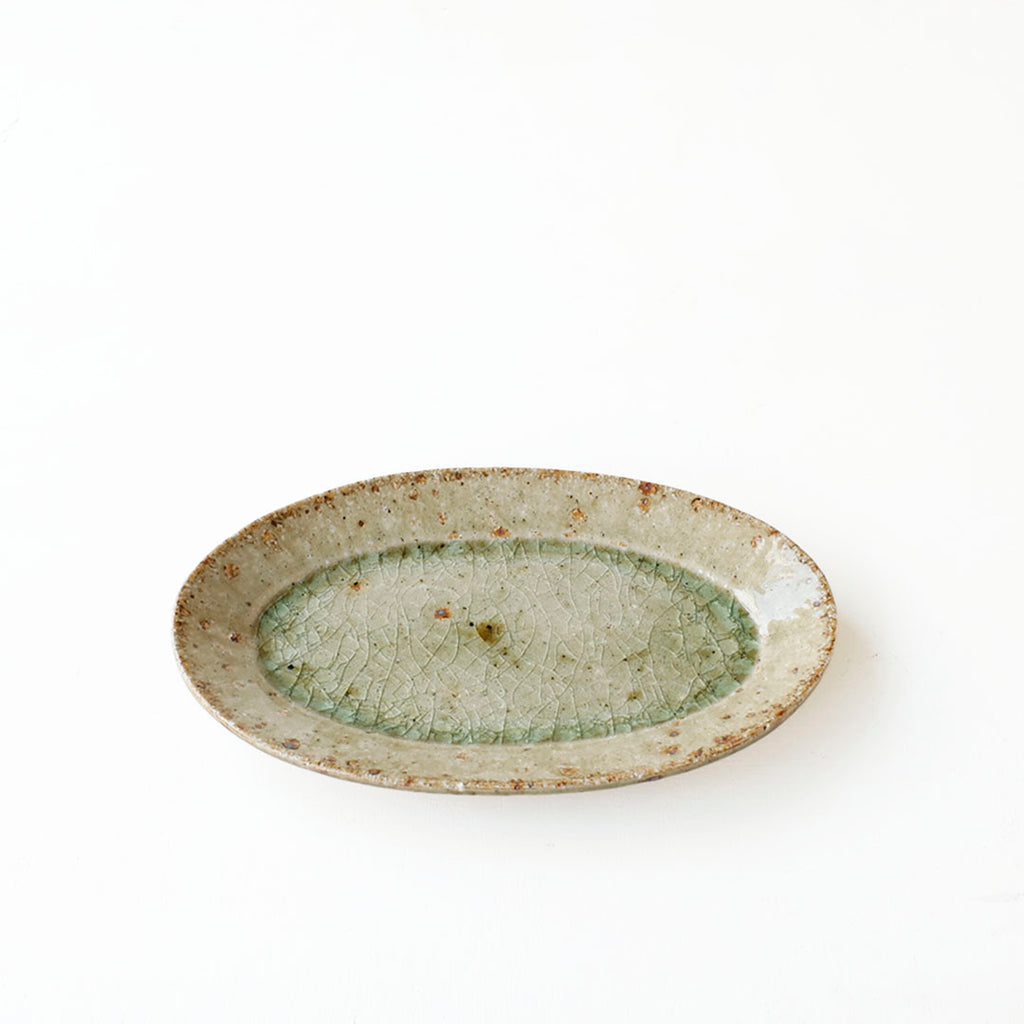 宮城陶器 オーバル 中 青磁釉 – 雨晴/AMAHARE