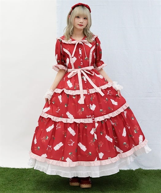 チェリーバニー柄ワンピース | Chalmiere | axes femme onlineshop