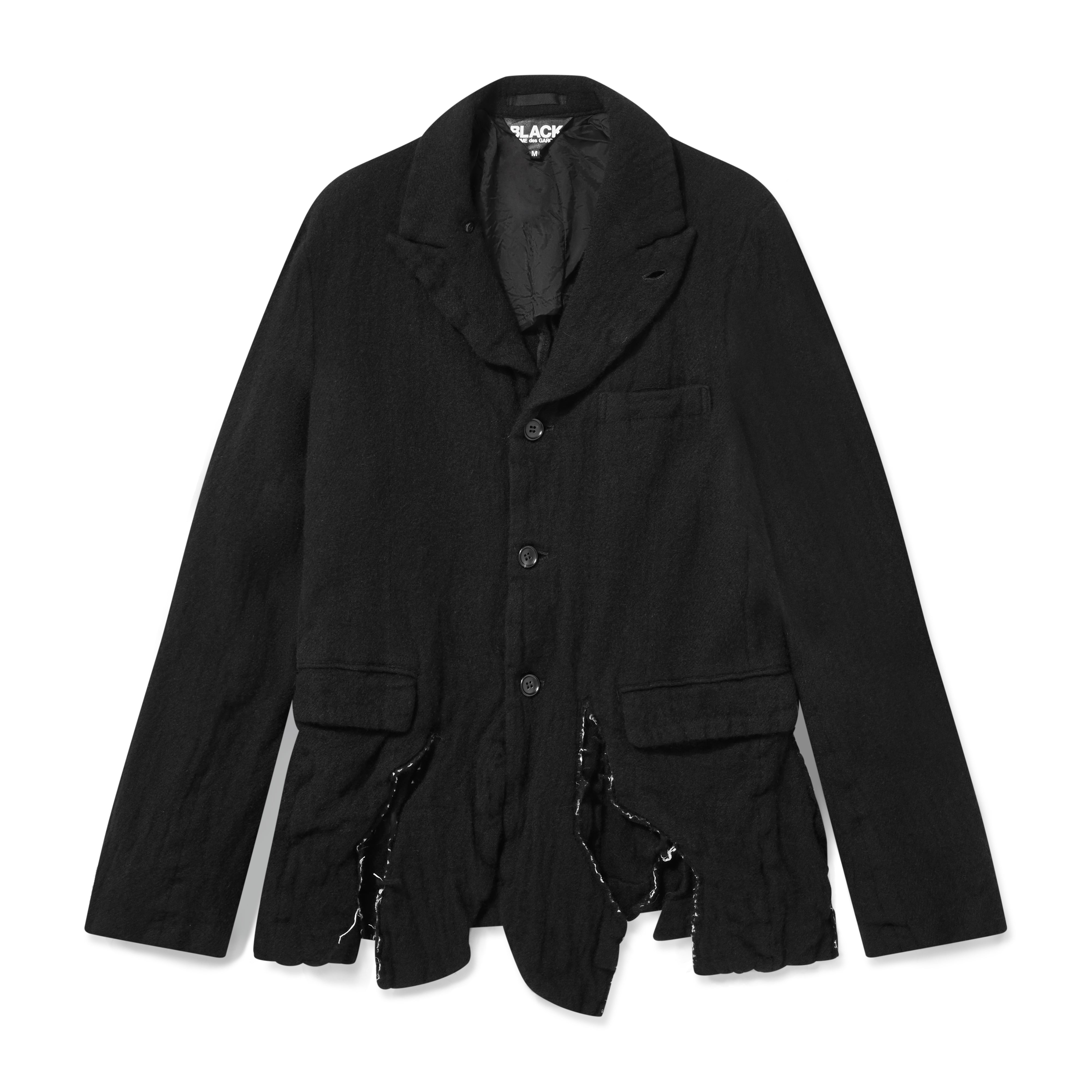 BLACK Comme des Garçons: Boiled Wool Jacket (Black) | DSML E-SHOP