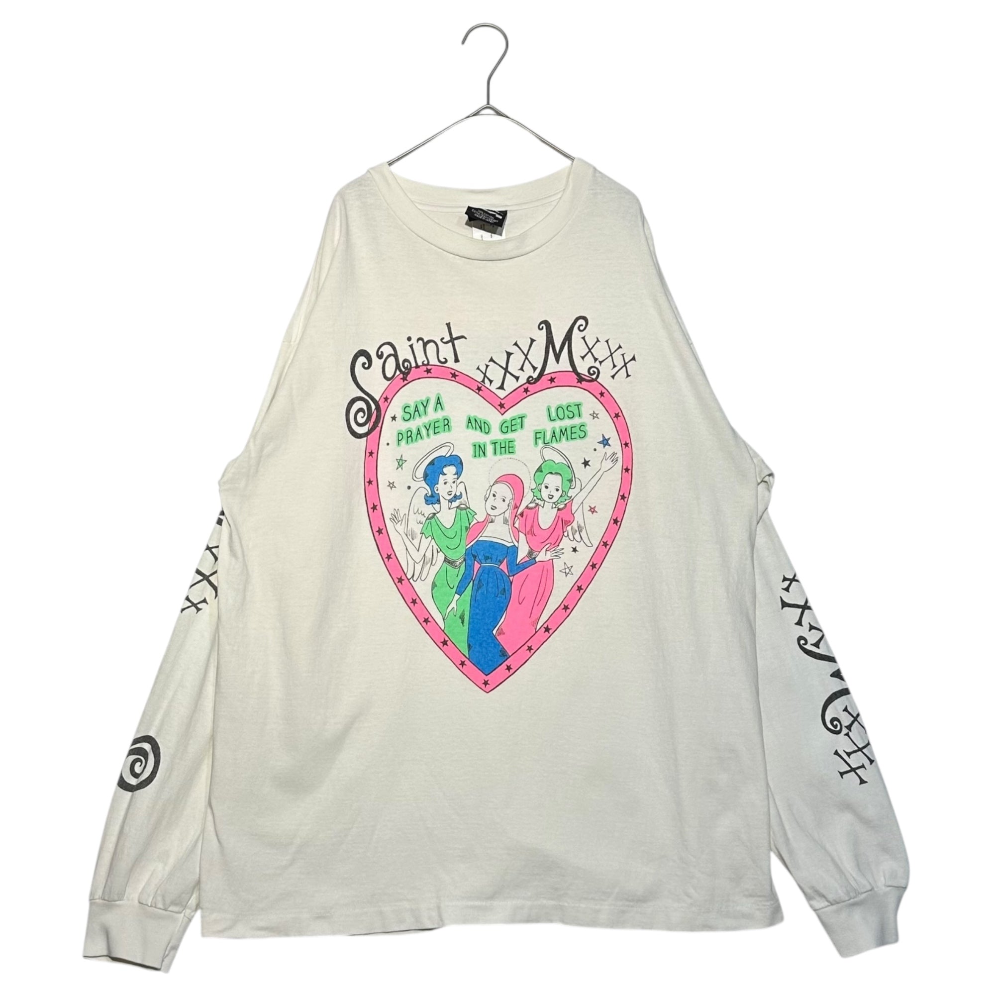 SAINT MICHAEL(セントマイケル) 24SS LS TEE PINK HEART WHITE 長袖 T