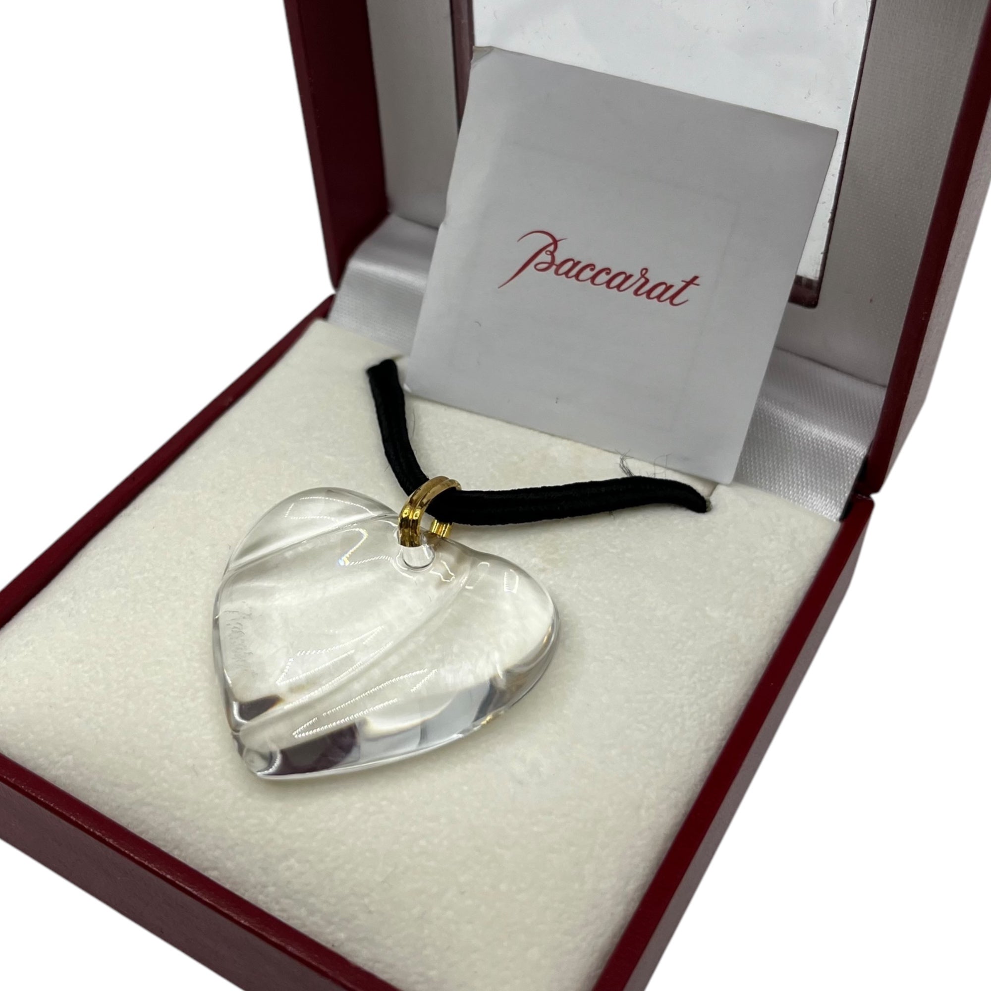 Baccarat(バカラ) Heart motif pendant glass necklace ハートモチーフ