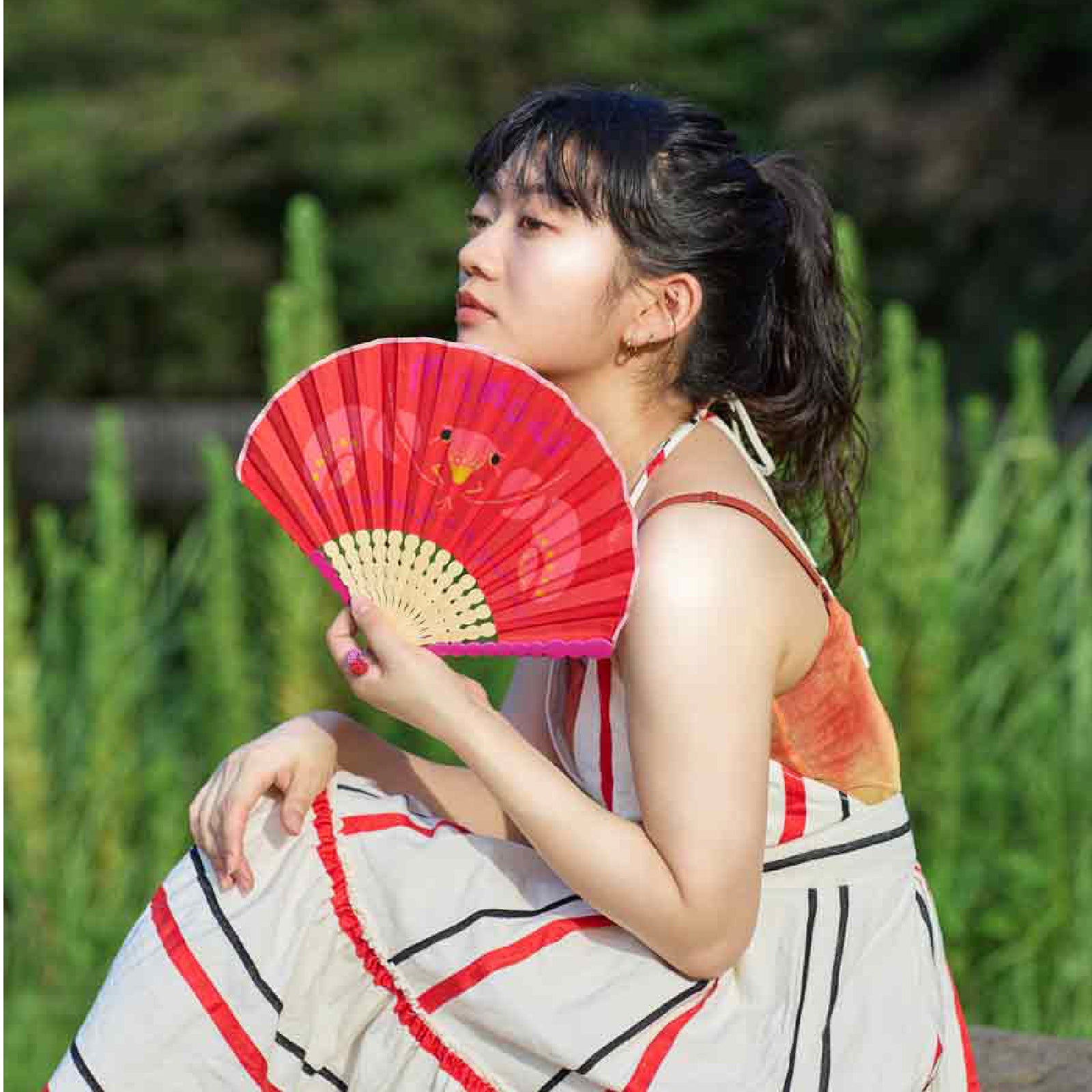 扇子 #110h レッド ニホンザリガニ – INTERMODE KAWABE