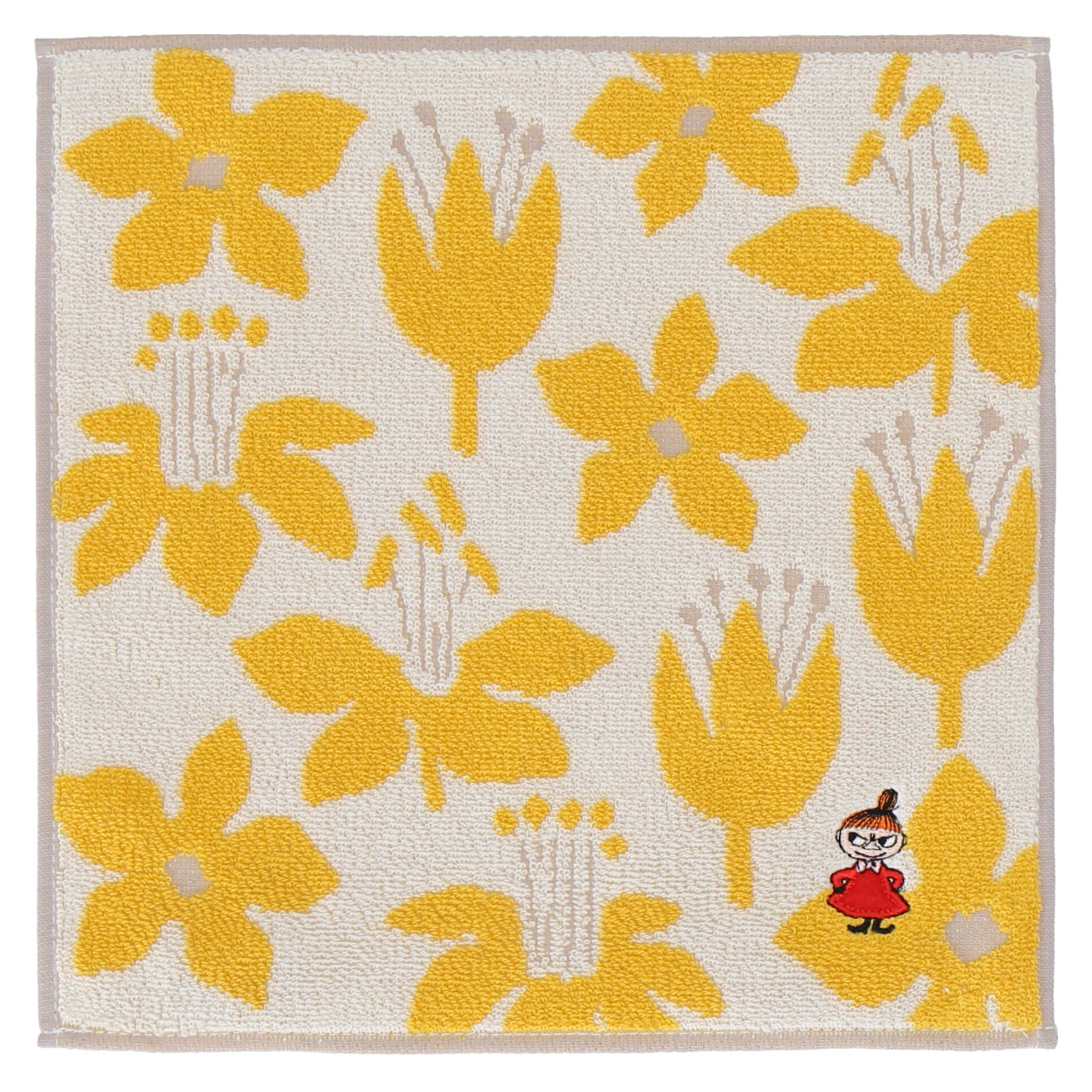 HERMES 花柄 ハンカチ イエロー バロット抗菌防臭ハンカチ フラワー