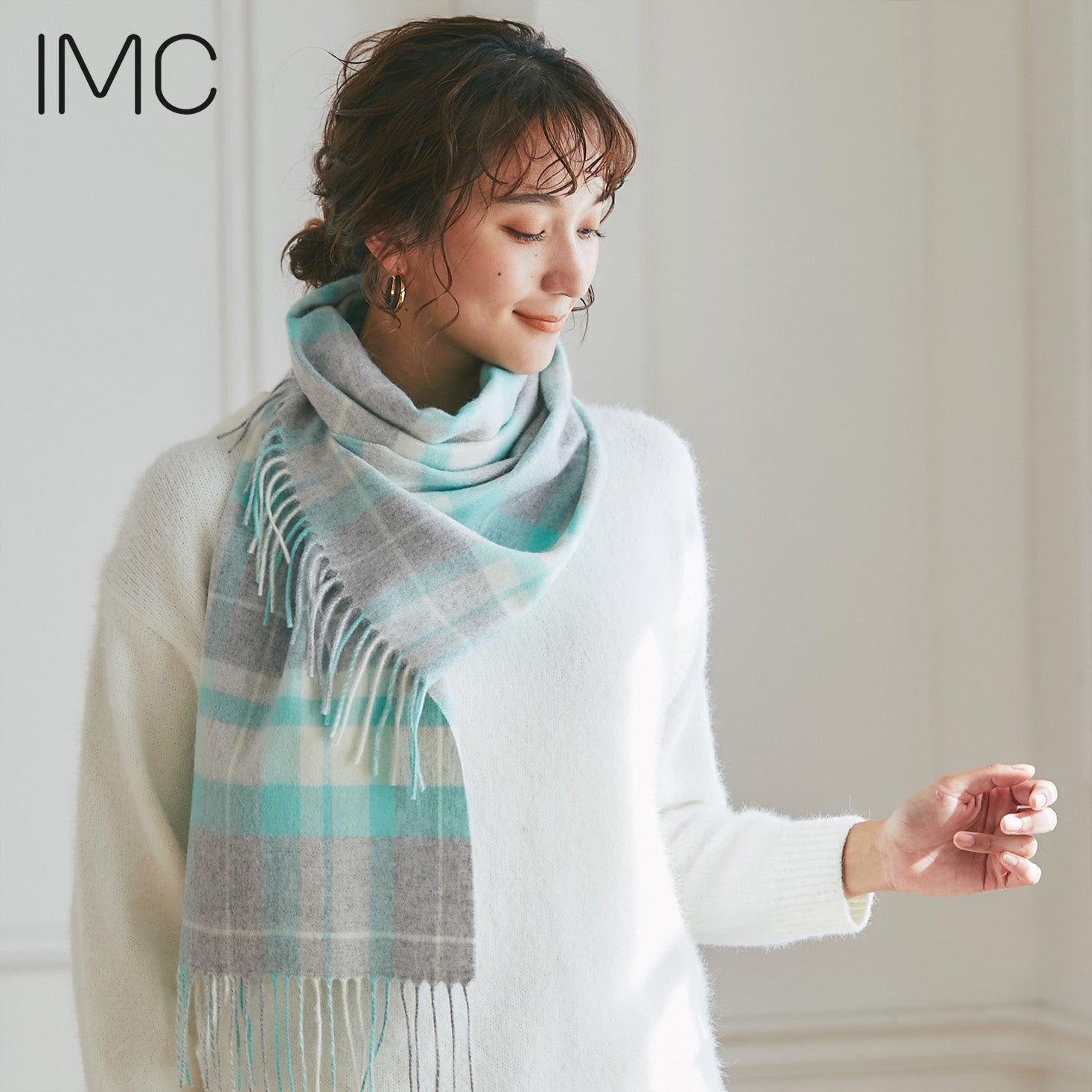 カシミヤ100% マフラー チェック柄 チェックミント – INTERMODE KAWABE