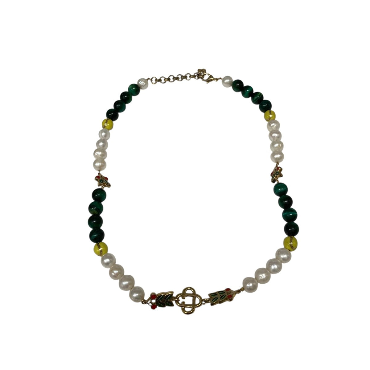 CASABLANCA(カサブランカ) パールネックレス グリーン×ホワイト