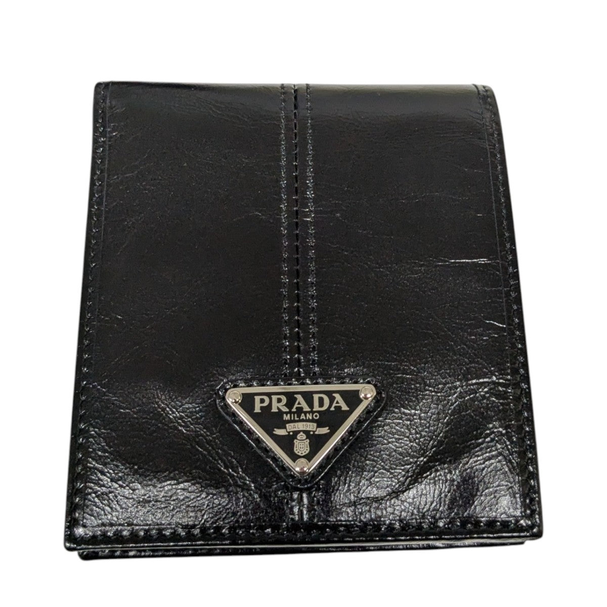 PRADA(プラダ) ソフトルックスレザー2つ折り財布 ブラック｜【公式