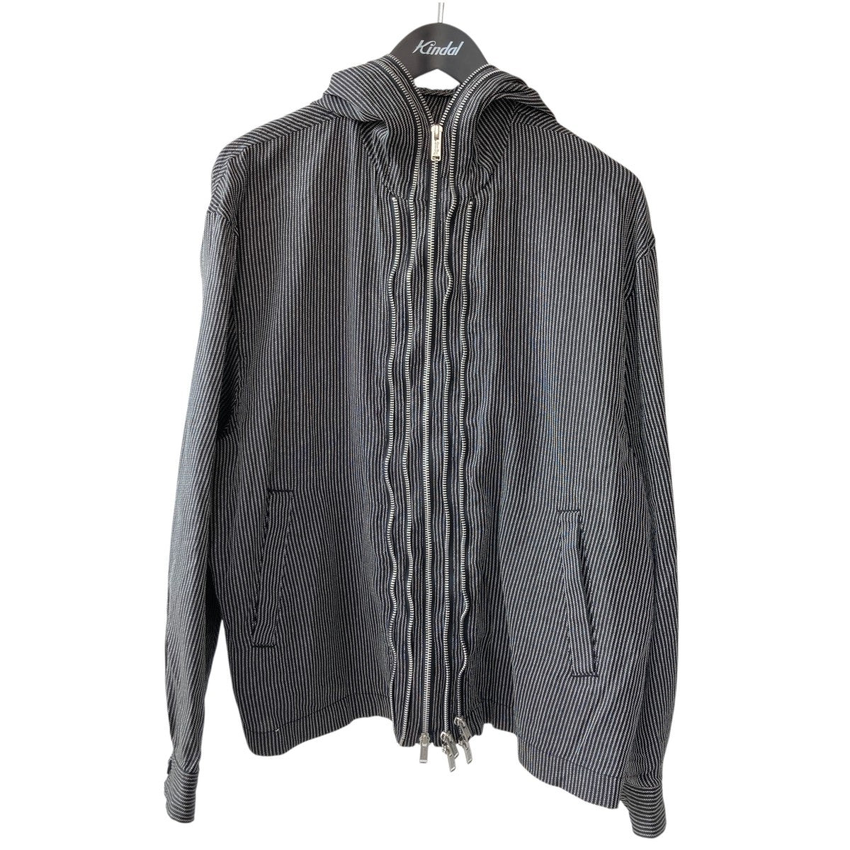 UNDERCOVER(アンダーカバー) 25SSシルク和紙ドビーストライプ3連フード