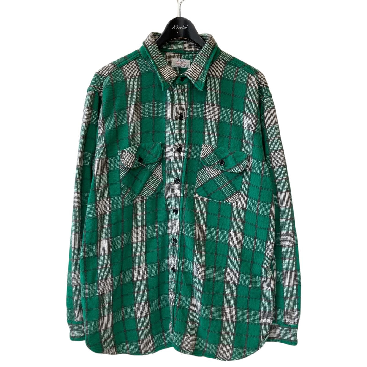 Sears(シアーズ) 60s マチ付き ヘビーネルシャツ 裏地ボーダーチェック