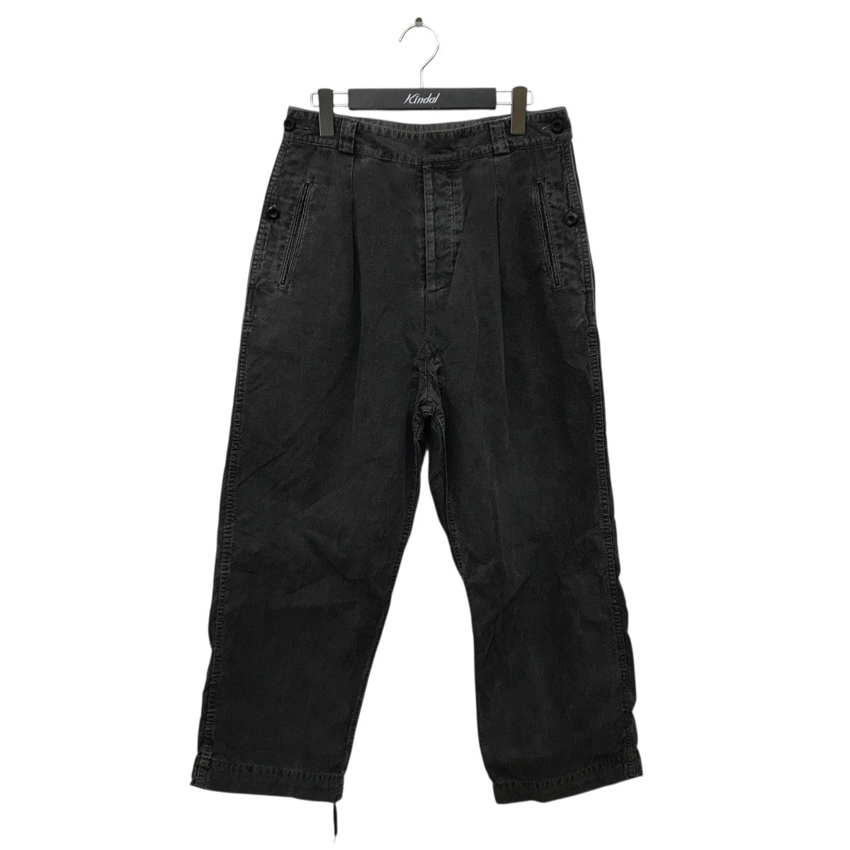 OUTIL(ウティ) PANTALON LIMOGES 染め加工タックパンツ グレー サイズ