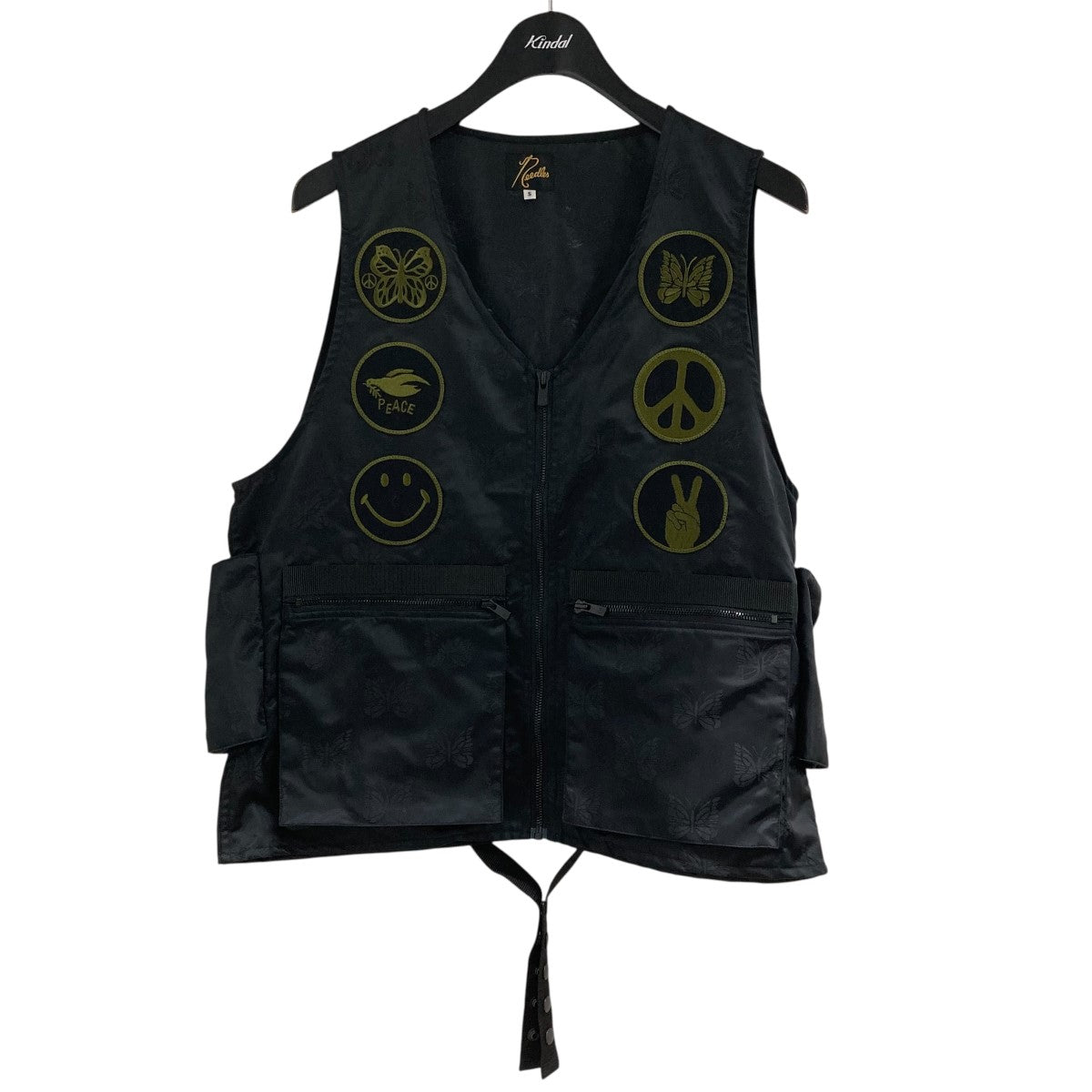 Needles(ニードルズ) パッチデザインナイロンベスト QV132 ブラック