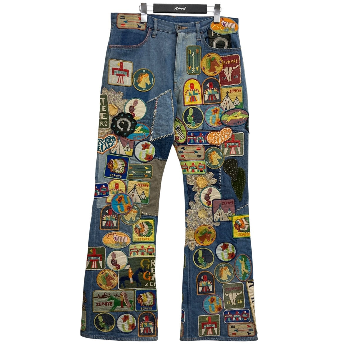 KAPITAL(キャピタル) パッチワークフレアデニムパンツ K2304LP145