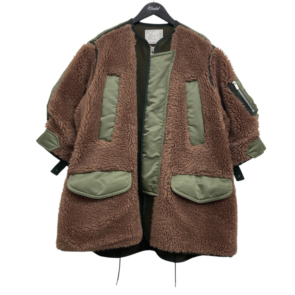 sacai(サカイ) Faux Shearling Nylon Twill Coat ファードッキング
