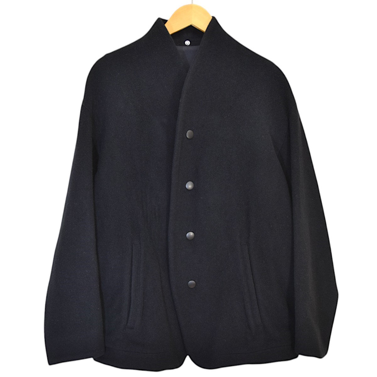 the sakaki(ザサカキ) stadium jumperノーカラー ウール スタジャン