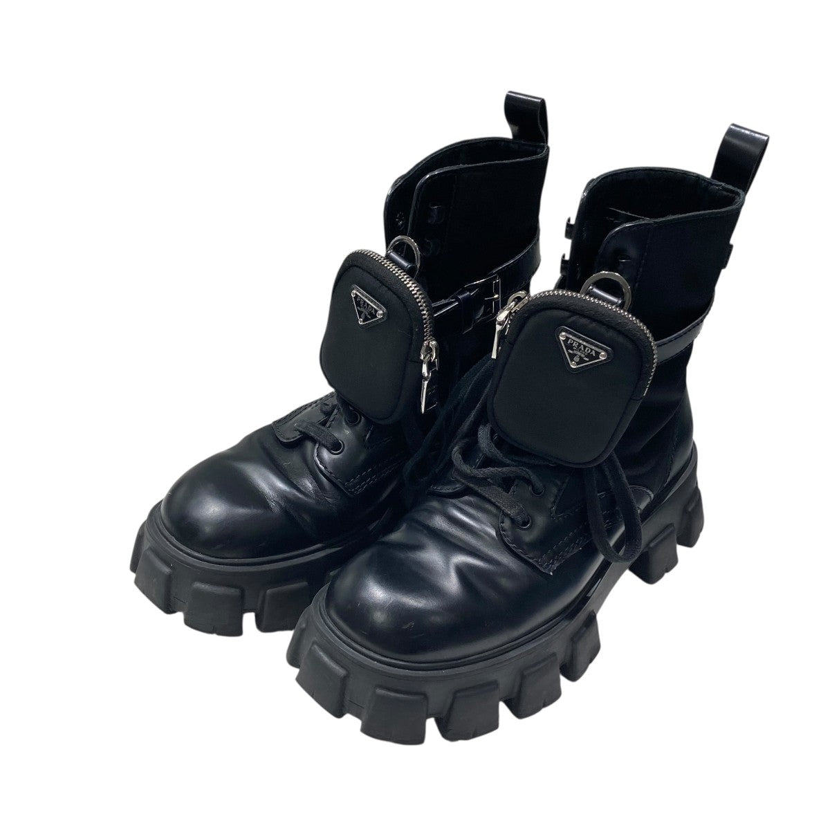 PRADA(プラダ) モノリスレースアップブーツ2UE007 2UE007 ブラック