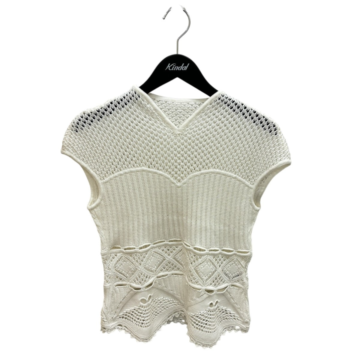 mame kurogouchi(マメクロゴウチ) 24SSCotton Lace Sleeveless Knitted