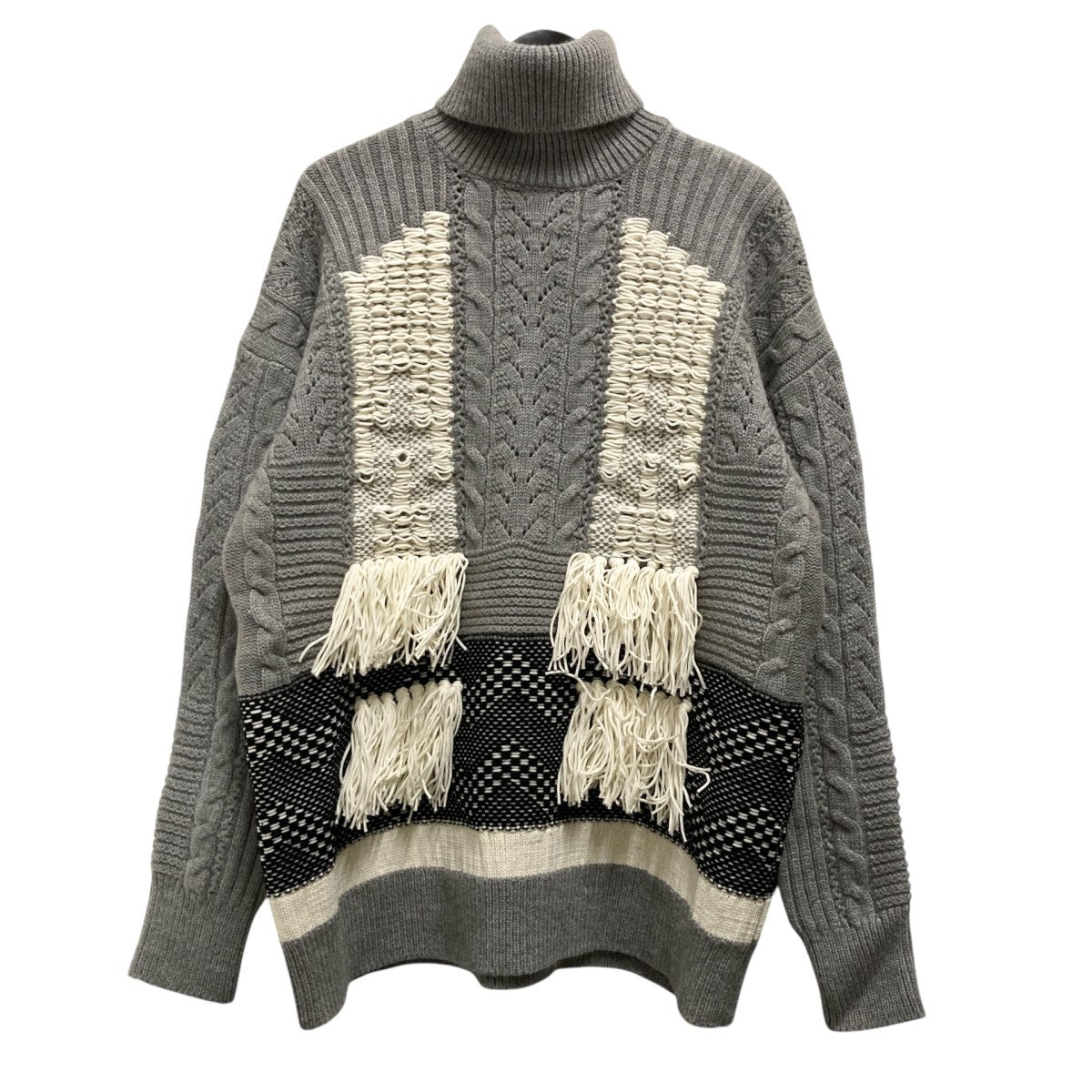 mame kurogouchi(マメクロゴウチ) フリンジタートルネックニットMM16AW