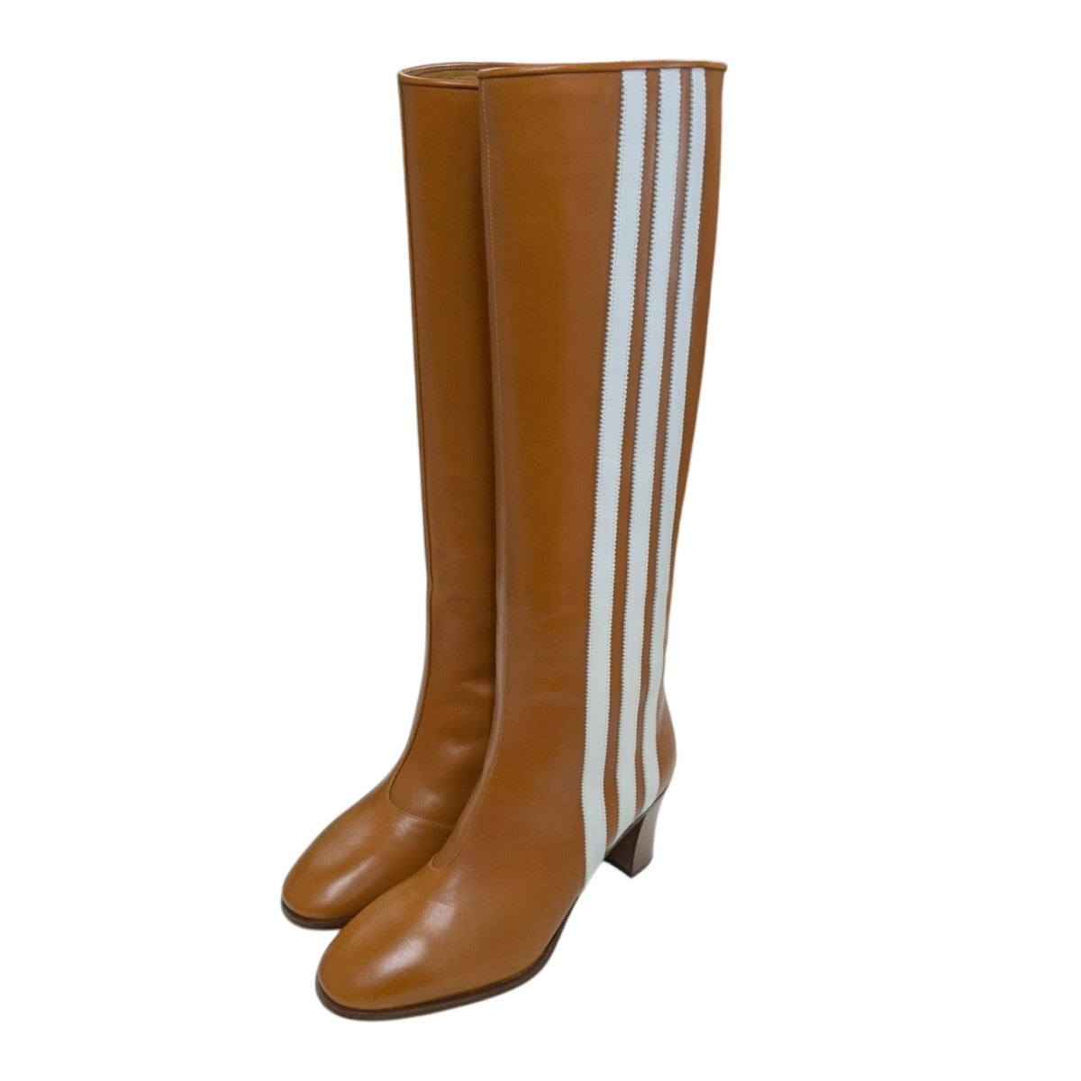 GUCCI×adidas originals レザーロングブーツ 715584 ブラウン サイズ