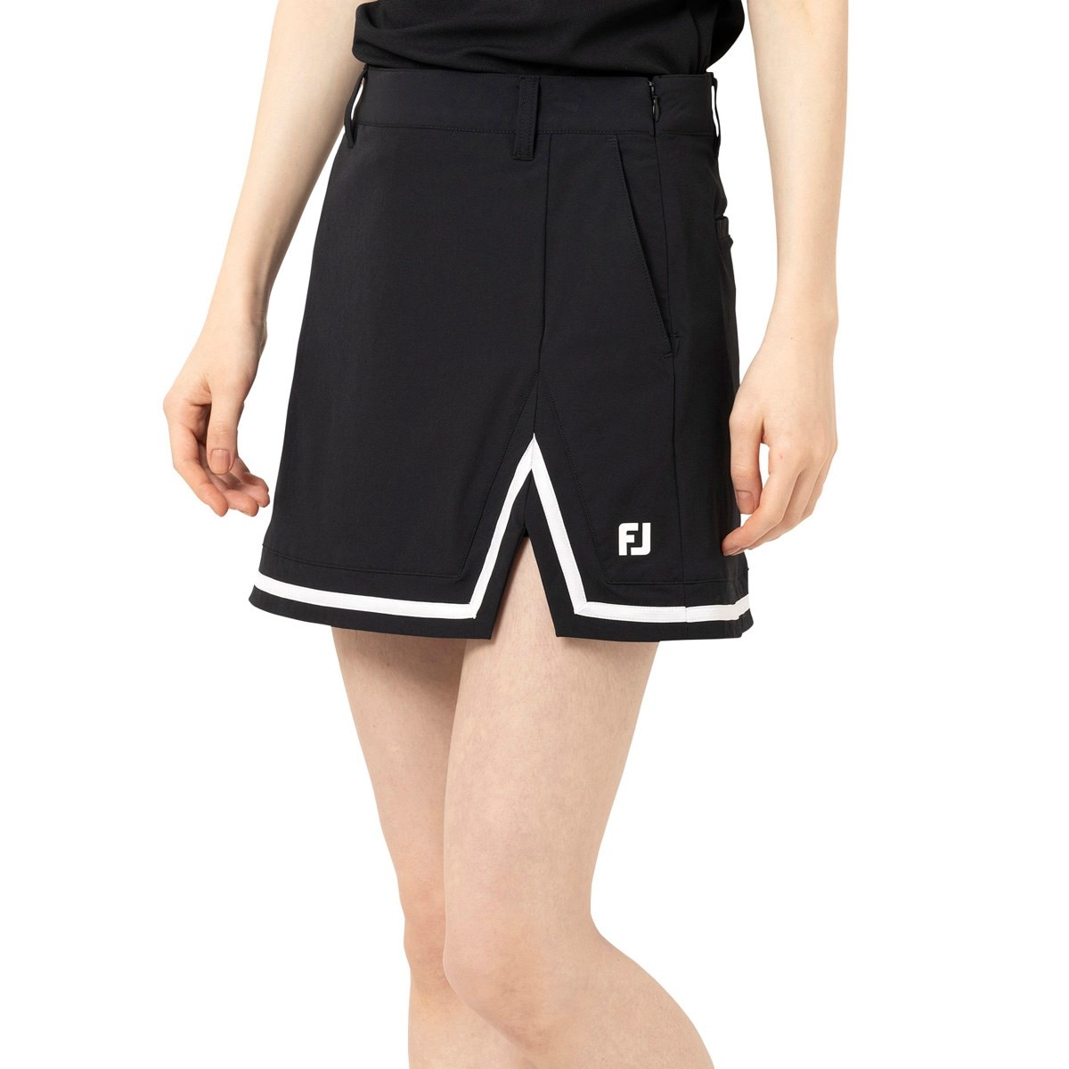 セール・アウトレット】ストレッチ 裾ラインソリッドスカート レディス